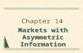 Chapter 14 Markets with Asymmetric Information. Chapter 17Slide 2 Topics to be Discussed Quality Uncertainty and the Market for Lemons Market Signaling.