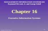 Chapter 16 Executive Information Systems MANAGEMENT INFORMATION SYSTEMS 8/E Raymond McLeod, Jr. and George Schell Copyright 2001 Prentice-Hall, Inc. 16-1.