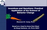 Incentives and Sanctions: Practical Application of the Science of Behavior Change Shannon M. Carey, Ph.D. Based on a Need to Know Fact Sheet by Doug Marlowe,
