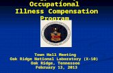 Energy Employees Occupational Illness Compensation Program Town Hall Meeting Oak Ridge National Laboratory (X-10) Oak Ridge, Tennessee February 13, 2013.