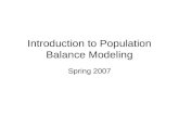 Introduction to Population Balance Modeling Spring 2007.