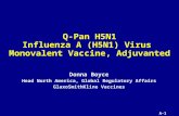 A-1 Q-Pan H5N1 Influenza A (H5N1) Virus Monovalent Vaccine, Adjuvanted Donna Boyce Head North America, Global Regulatory Affairs GlaxoSmithKline Vaccines.