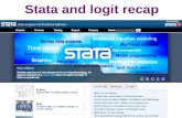 Stata and logit recap. Topics Introduction to Stata – Files / directories – Stata syntax – Useful commands / functions Logistic regression analysis with.