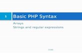 Arrays Strings and regular expressions Basic PHP Syntax CS380 1.