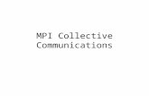 MPI Collective Communications. Overview Collective communications refer to set of MPI functions that transmit data among all processes specified by a.