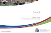 Excel 2 Marco Pires IT Training and Empowerment. Formulas Writing Excel formulas is a little different than the way it is done in math class. Excel formulas.