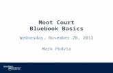 Moot Court Bluebook Basics Wednesday, November 28, 2012 Mark Podvia.