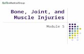 Bone, Joint, and Muscle Injuries Module 5. 2 Bone, Joint, and Muscle Injuries Skeletal system Fractures Dislocation Sprain and strains.