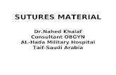 SUTURES MATERIAL Dr.Nahed Khalaf Consultant OBGYN AL-Hada Military Hospital Taif-Saudi Arabia.