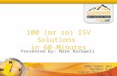 GPUG ® Summit 2011 November 8-11 Caesars Palace – Las Vegas, NV 100 (or so) ISV Solutions in 60-Minutes Presented by: Mark Rockwell.