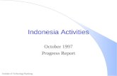 Institute of Technology Bandung Indonesia Activities October 1997 Progress Report.