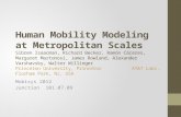 Human Mobility Modeling at Metropolitan Scales Sibren Isaacman, Richard Becker, Ramón Cáceres, Margaret Martonosi, James Rowland, Alexander Varshavsky,