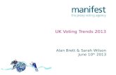 UK Voting Trends 2013 Alan Brett & Sarah Wilson June 10 th 2013.