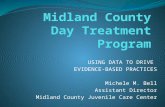 USING DATA TO DRIVE EVIDENCE-BASED PRACTICES Michele M. Bell Assistant Director Midland County Juvenile Care Center.