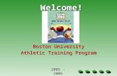 Welcome! Boston University Athletic Training Program 2005 - 2006.