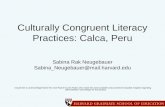 Culturally Congruent Literacy Practices: Calca, Peru Sabina Rak Neugebauer Sabina_Neugebauer@mail.harvard.edu I would like to acknowledge Elaine Mo and.