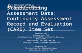 Standardizing Assessment Data: Continuity Assessment Record and Evaluation (CARE) Item Set Presented by: Barbara Gage, PhD Engelberg Center for HealthCare.