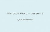 Microsoft Word – Lesson 1 Quiz #3492449. Microsoft Word 2010 is what common type of application software?