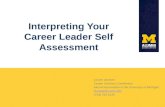 Interpreting Your Career Leader Self Assessment Louise Jackson Career Services Coordinator Alumni Association of the University of Michigan louiseej@umich.edu.