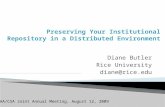 Diane Butler Rice University diane@rice.edu SAA/CSA Joint Annual Meeting, August 12, 2009.