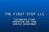 THE FIRST STEP LLC CUSTOMIZED FIXED OPERATION FOR YOUR SERVICE DEPARTMENT.