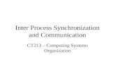 Inter Process Synchronization and Communication CT213 – Computing Systems Organization.
