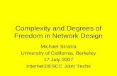 Complexity and Degrees of Freedom in Network Design Michael Sinatra University of California, Berkeley 17 July 2007 Internet2/ESCC Joint Techs.