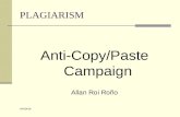 ARR04'08 PLAGIARISM Anti-Copy/Paste Campaign Allan Roi Roño.