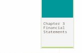 Chapter 3 Financial Statements. Chapter 3 Outline 3.1 Accounting Principles Generally accepted accounting principles Auditors Accounting conventions Measuring.