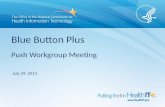 Blue Button Plus Push Workgroup Meeting July 29, 2013.