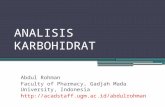 ANALISIS KARBOHIDRAT Abdul Rohman Faculty of Pharmacy, Gadjah Mada University, Indonesia .