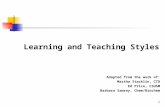 1 Learning and Teaching Styles Adapted from the work of: Martha Stacklin, CTD Ed Price, CSUSM Barbara Sawrey, Chem/Biochem.