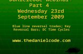 Danielcode Webinar-Part 4 Wednesday 23rd September 2009 Blue line reversal trades; Key Reversal Bars; DC Time Cycles .