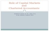 FERDOUS KHAN, B. SC., MBA, FCA ICAB, DHAKA, MARCH 2011 Role of Capital Markets and Chartered Accountants.