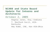 NCARB and State Board Update for Interns and Architects October 2, 2009 Angela Jones, Esq.—Indiana T. Rexford Cecil, AIA—Kentucky Amy Kobe, CAE, Hon AIA—Ohio.