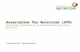Association for Nutrition (AfN) Advancing standards of evidence-based nutrition practice Leonie Milliner, Chief Executive.