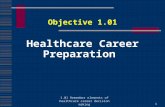 Healthcare Career Preparation Objective 1.01 1 1.01 Remember elements of healthcare career decision making