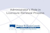 Administrator’s Role in Licensure Renewal Process.