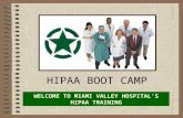 WELCOME TO MIAMI VALLEY HOSPITAL’S HIPAA TRAINING HIPAA BOOT CAMP.