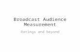 Broadcast Audience Measurement Ratings and beyond.