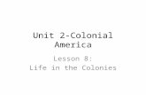 Unit 2-Colonial America Lesson 8: Life in the Colonies.