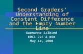 Second Graders’ Understanding of Constant Difference and the Empty Number Line Gwenanne Salkind EDCI 726 & 858 May 10, 2008.