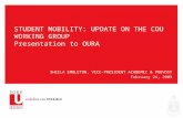 STUDENT MOBILITY: UPDATE ON THE COU WORKING GROUP Presentation to OURA SHEILA EMBLETON, VICE-PRESIDENT ACADEMIC & PROVOST February 24, 2009.
