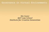 Governance in Virtual Environments Nic Suzor QUT Law School Institute for Creative Innovation.