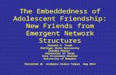 The Embeddedness of Adolescent Friendship: New Friends from Emergent Network Structures Kenneth A. Frank Michigan State University Chandra Muller University.