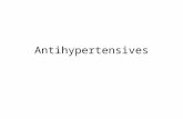 Antihypertensives. Approaches to Hypertension Treatment Inhibit Sympathetic impulses –Inhibit contractility –Inhibit heart rate –Inhibit vasoconstriction.