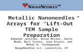 Metallic Nanoneedles Arrays for “Lift-Out” TEM Sample Preparation Romaneh Jalilian, Brian Miller, David Mudd, Neil Torrez, Jose Rivera, and Mehdi M. Yazdanpanah.