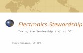 Electronics Stewardship Taking the leadership step at DOI Viccy Salazar, US EPA.