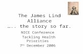 The James Lind Alliance ….. the story so far. NICE Conference Tackling Health Priorities 7 th December 2006.