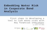 Embedding Water Risk in Corporate Bond Analysis First steps in developing a tool to link water risks with key financial indicators Simone Dettling Sao.